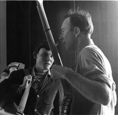 MC and Pete Seeger at 1963 Berkeley Folk Festival